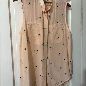 Sea New York Pink Sleeveless Blouse with Dog Print